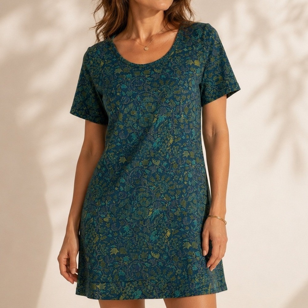 NWT Peruvian Connection Bali Print Dress Size L Artisan Boho Summer